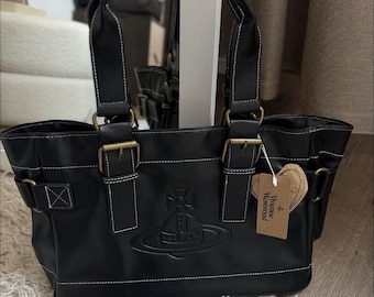 Vivienne Westwood Orb Big Logo Black Bag Soft Vegan Leather