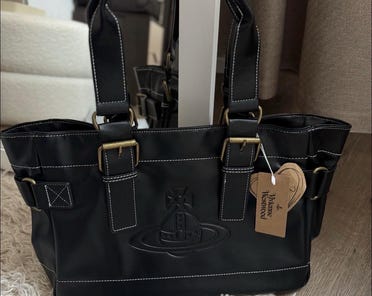 Vivienne Westwood Orb Big Logo Black Bag Soft Vegan Leather