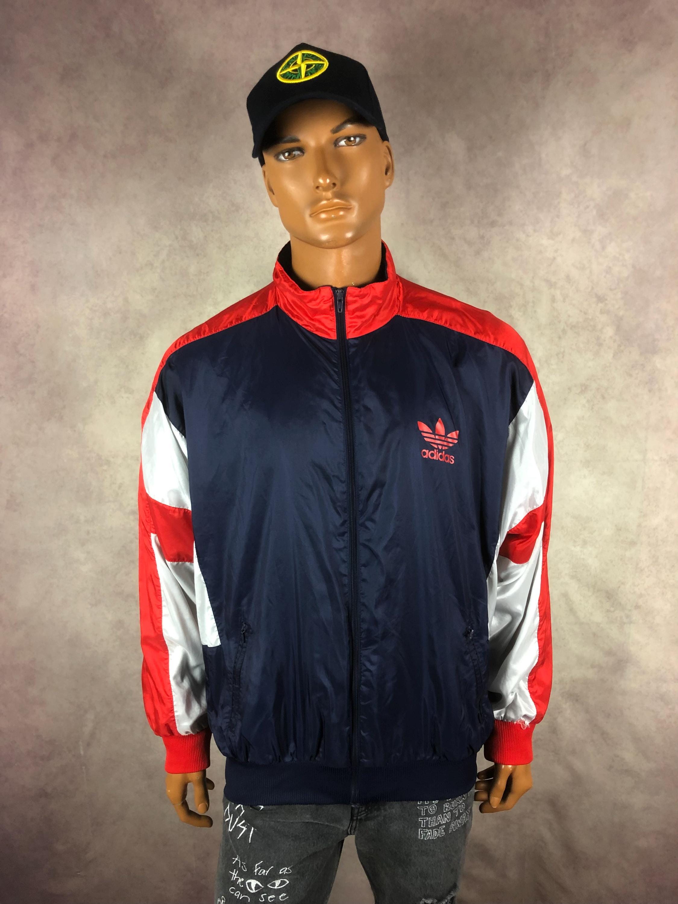 Vintage 90's Adidas Originals Y2K Sport Track Top Navy Red White