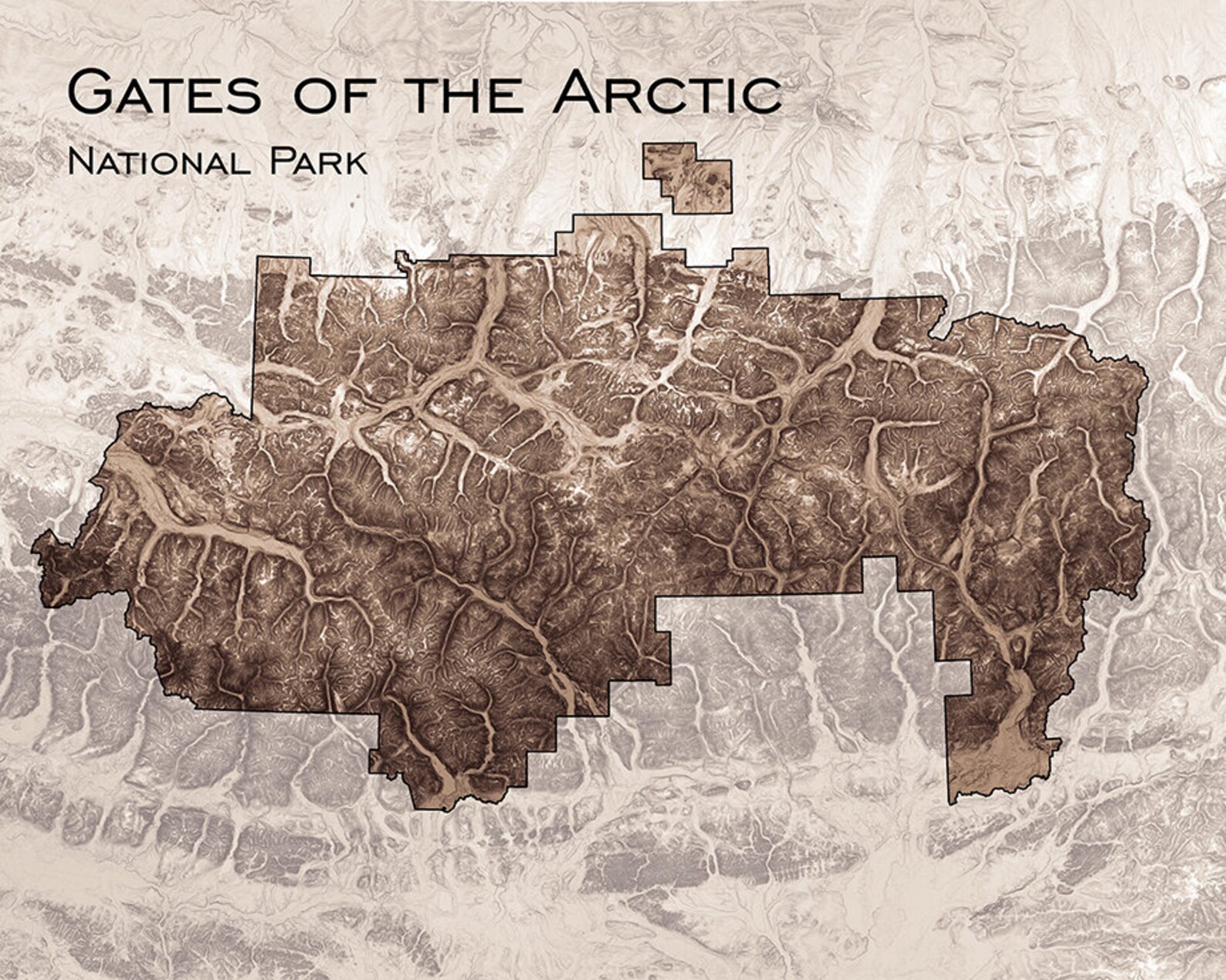 Gates of the Arctic National Park Topographic Map Art Print Etsy