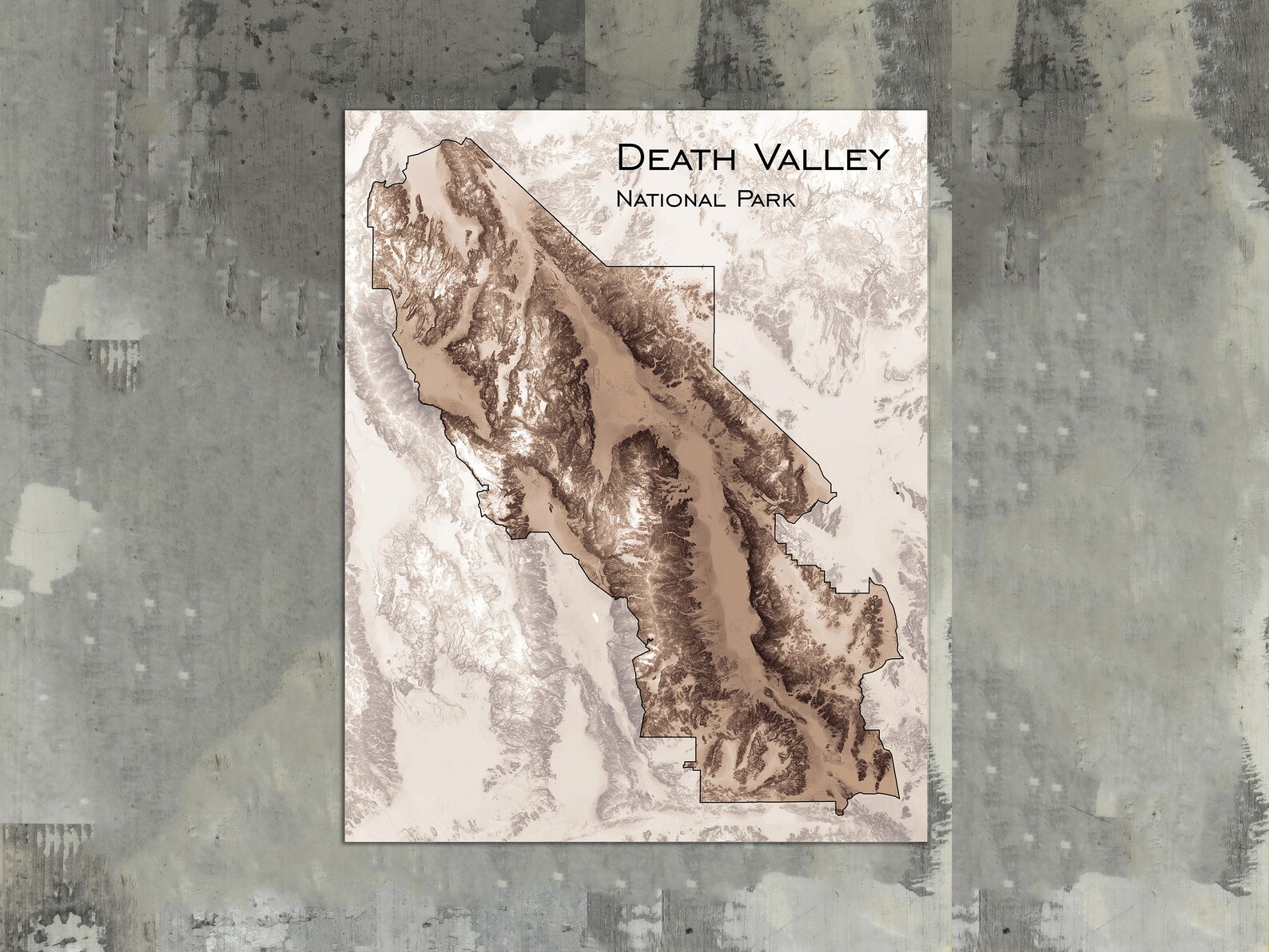 Death Valley Topographic Map Art Print National Park Poster Etsy
