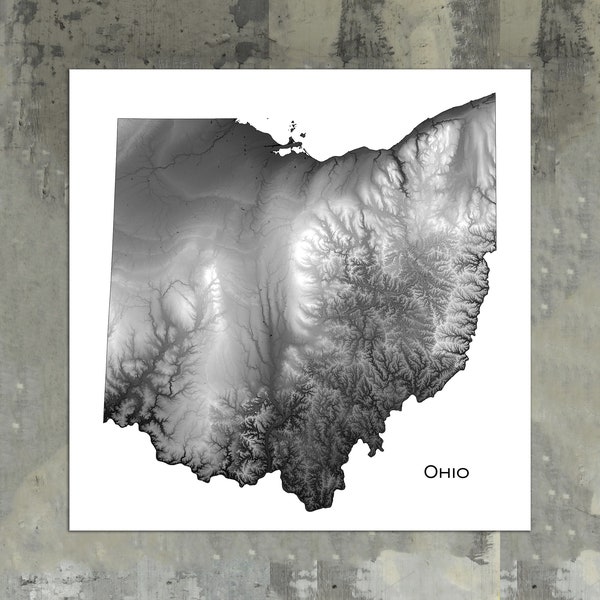 Ohio Map Art Print | US State Topographic Map