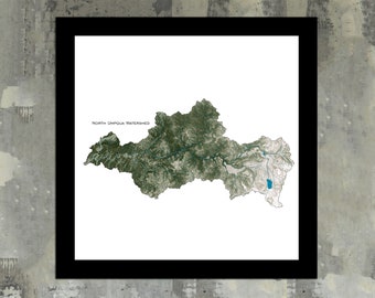 Party Supplies Maps A Watershed Watershed Map | Etsy