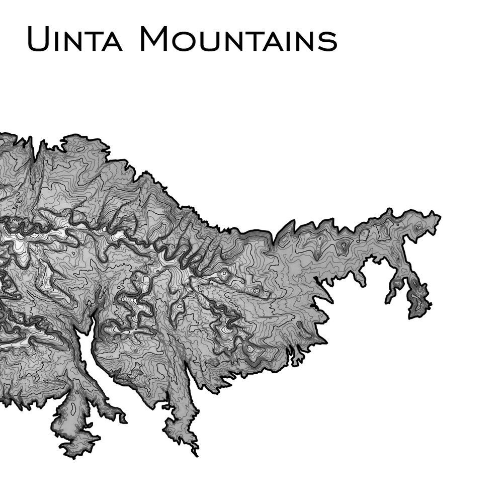 Uinta Mountains Map Art Print Kings Peak Topographic Map  Etsy
