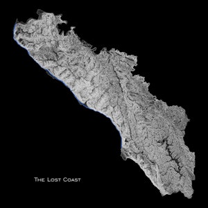 Lost Coast Trail Map King Range Wilderness, Northern California Print - Etsy