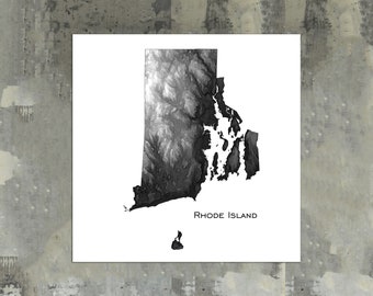 Rhode Island Map Art Print | US State Topographic Map