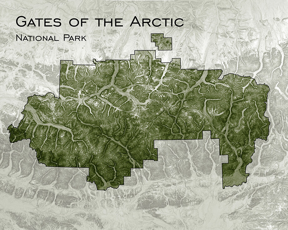 Gates of the Arctic National Park Topographic Map Art Print Etsy