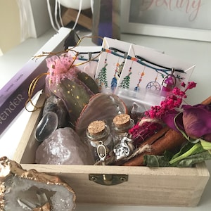 Self love kit, DIY self love spell jar, witchcraft starter kit, rose quartz necklace, gift for witch, witch self care, baby witch kit