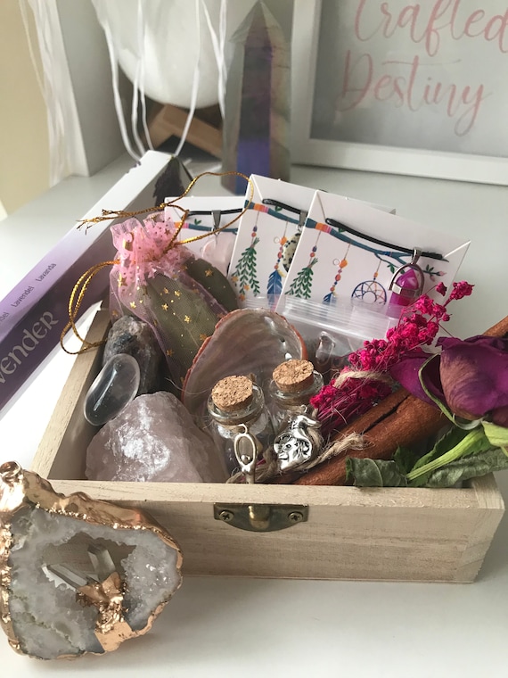 Self love kit, DIY self love spell jar, witchcraft starter kit, rose quartz necklace, gift for witch, witch self care, baby witch kit