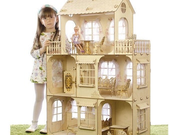 big wooden barbie house