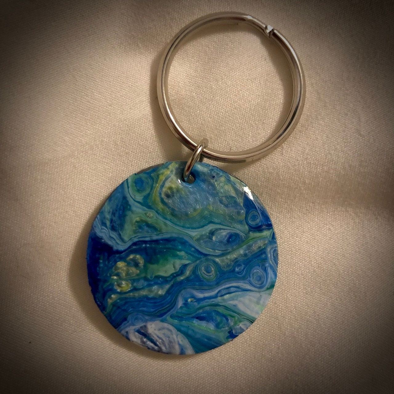 Fluid Art Keychain Acrylic Skin Keychain Painted Keychain Etsy Ireland