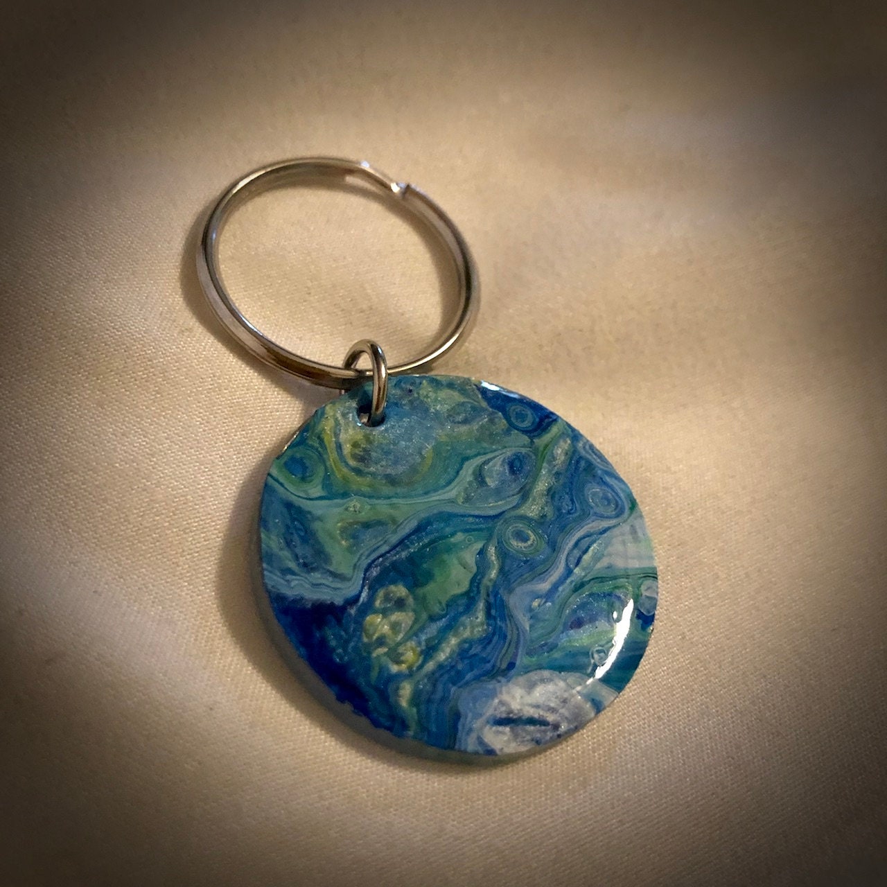 Fluid Art Keychain Acrylic Skin Keychain Painted Keychain Etsy Ireland
