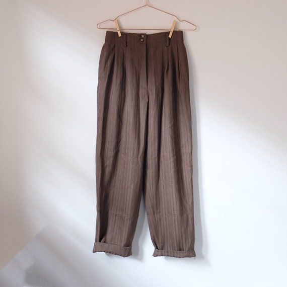 High waisted brown pants