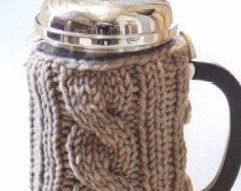 Coffee Pot Cozy KNITTING PATTERN  - Instant PDF Download - Vintage Pattern - Cafetiere Cozy Coffee Pot Warmer