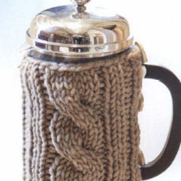 Koffiepot Gezellig BREIEN PATROON - Instant PDF Download - Vintage Patroon - Koffiekan Gezellige Koffiepot Warmer