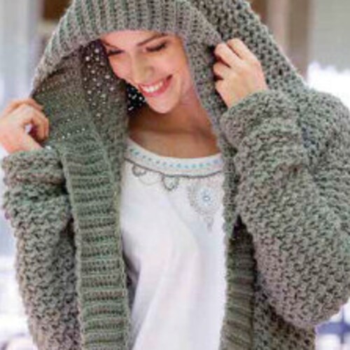 Hooded Sweater Coat CROCHET PATTERN 