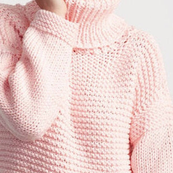 KNITTING PATTERN ⨯ Chunky Knit Sweater Pattern, Bulky Sweater Knitting Pattern ⨯ Easy Jumper Knitting Pattern, Beginner Sweater Knit Pattern