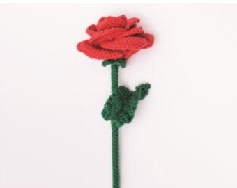 CROCHET PATTERN Rose Flower Dk Yarn - Instant PDF Download - Vintage Crochet Pattern - Gift Idea