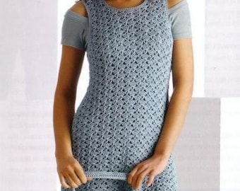 Summer Crochet Dress Women PATTERN/XS-5XL Vintage Crochet Pattern/Knee-length Lace Dress/Instant PDF Download