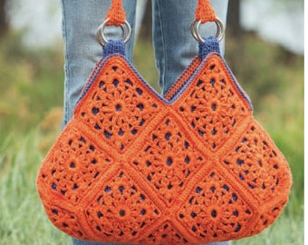 Crochet Handbag Purse PATTERN - Boho Purse Bag pattern - Instant PDF Download - Vintage Crochet Bag Pattern Tote Summer Beach Bag