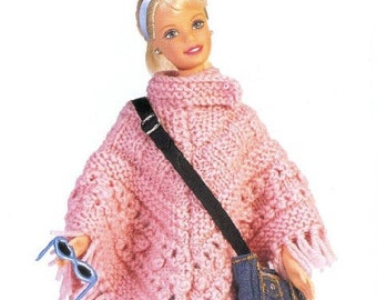 Knitting Pattern Barbie Fashion Doll Outfits Veste Pulls Poncho Pantalon 1009