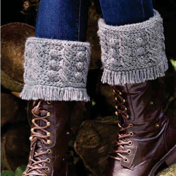 Boot Cuff Crochet Pattern - Crochet Boot Topper Cuff - Instant PDF Download - Cable Boot Cuff