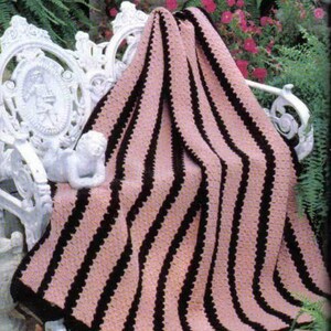 Crochet Afghan Throw PATTERN - Instant PDF Download - Vintage Striped Throw Pattern - Blanket Crochet - Afghan Lace Throw
