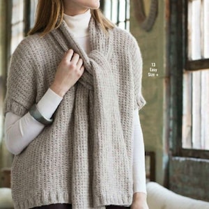 Easy Ribbed Top KNITTING PATTERN Sweater Women/Dk Yarn/Vintage Knit Pattern/Instant PDF Download/Singlet Vest Scarf Pattern