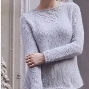 Beginner Easy Sweater KNITTING PATTERN Chunky Yarn/Top Vintage Knitting Pattern ⨯ Easy Beginner Jumper Pullover Pattern How To Tutorial