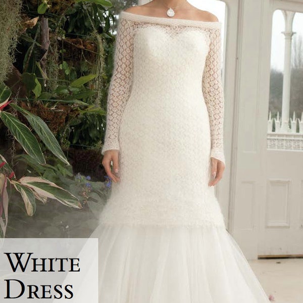 Winter Wedding Dress Sweater KNIT PATTERN x Bridal Mohair Shawl Stole Dress Shrug x Wedding Dress Diy x Instant PDF Download