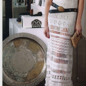 CROCHET PATTERN Long Dress Women/Superfine Yarn/Instant Download Maxi Beach Dress Crochet Pattern/Boho Crochet Dress Vintage Pattern