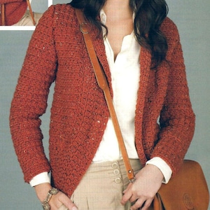 Jacket Cardigan PDF CROCHET PATTERN Women/Worsted Yarn/Instant Download/Crochet Cardigan Sweater Pullover Pattern