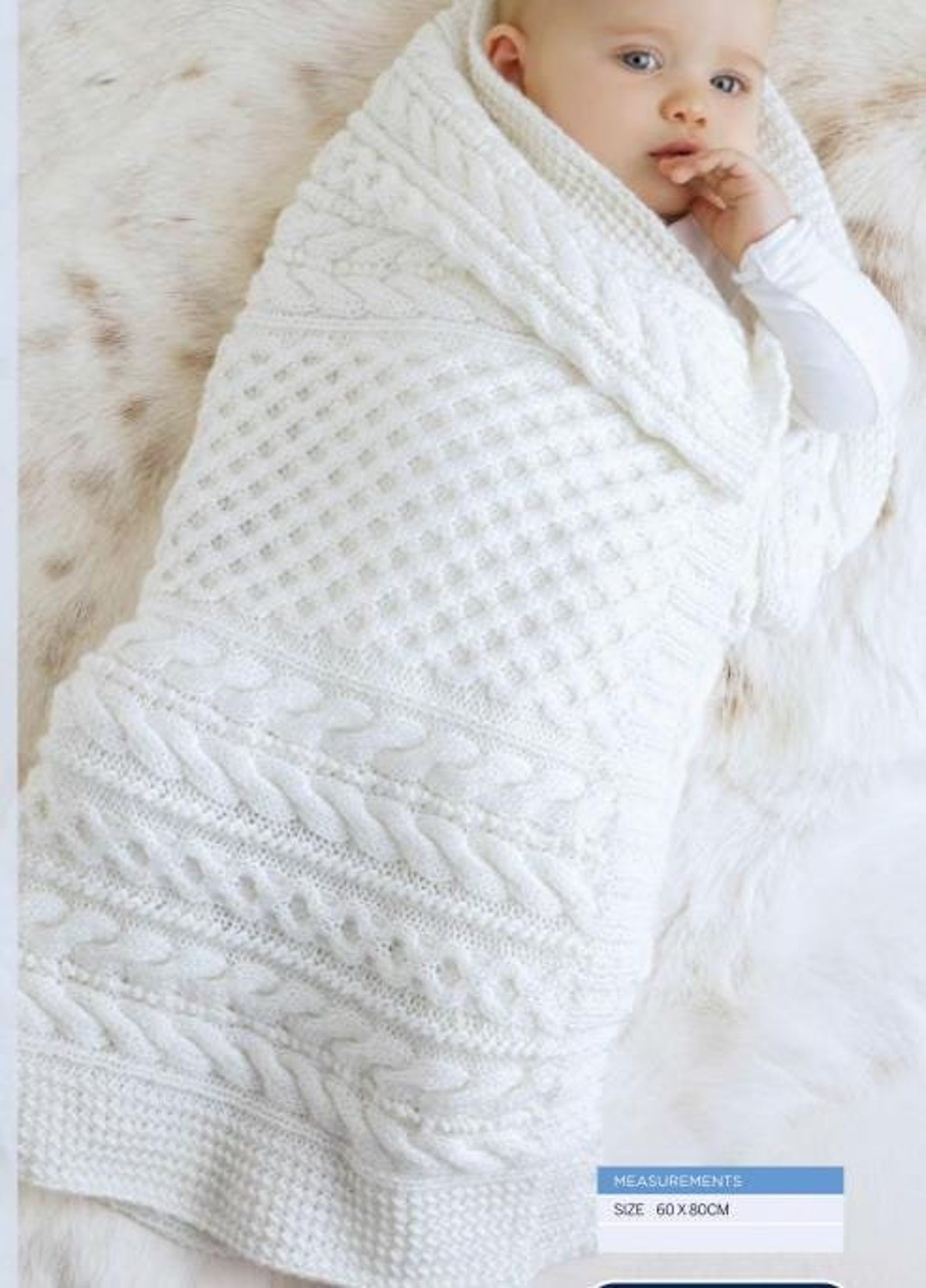 Baby Blanket KNITTING Pattern/dk Yarn - Instant PDF Download - Vintage ...