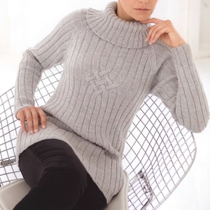 Cable Ribbed Celtic Viking Top KNITTING PATTERN Women Sweater/Instant PDF Download/Cozy Chunky Oversized Pullover Top Sweater