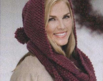 Hooded Scarf PDF KNITTING PATTERN ⨯  Bulky Yarn ⨯ Knit Pattern Winter Accessories x Instant Download