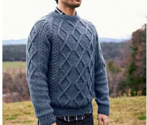 Zopfmuster Pullover Herren Stricken Herren-Pullover