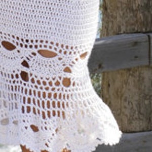 Summer Crochet Dress Women PATTERN/White Beach Dress Crochet Pattern/Knee-length Lace Dress/Instant PDF Download image 3