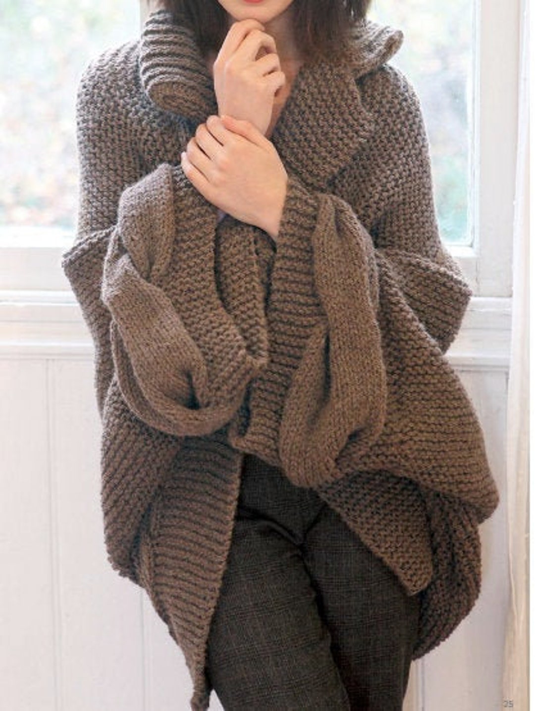 KNITTING PATTERN Chunky Cable Coat Jacket Sweater Women/cable - Etsy