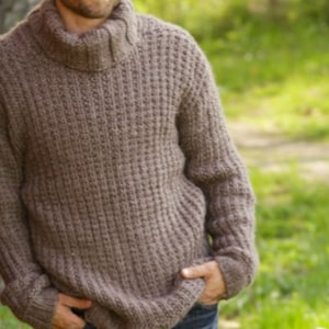 Herren Pullover gerippt Rollkragen Strickmuster Pullover Super Chunky Yarn -- Herren Pullover gerippt Vintage-Muster -- Instant PDF Download