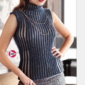 Beginner Easy Sleeveless Vest Tank Top KNITTING PATTERN Women/Aran Medium Yarn Instant PDF Download/Summer Tank Top Vest Pattern Beginner