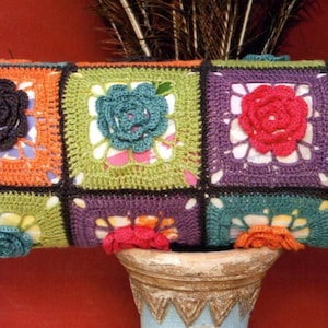 CROCHET PATTERN Cushion Cover Pillow Dk Yarn Home Decor Granny Square Pillow Cushion Vintage Pattern/Instant PDF Download