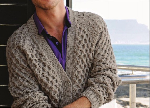 Mens cardigan jacket jumper knit pullover coat hotsell