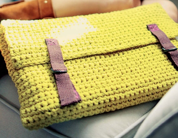 Crochet laptop bag sale