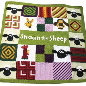 Shaun the Sheep Blanket KNITTING PATTERN /Wallace Gromit Blanket Shaun Sheep Knit Pattern/Instant PDF Download image 2