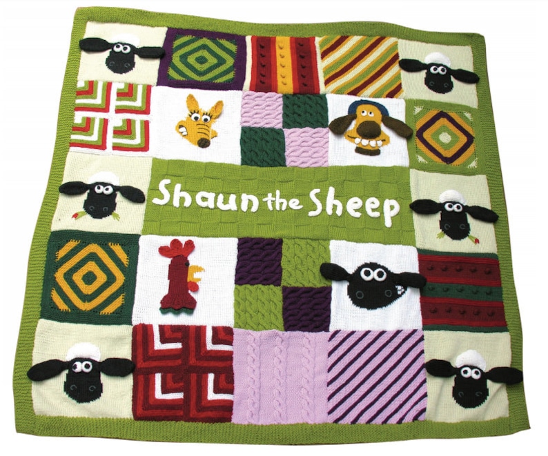 Shaun the Sheep Blanket KNITTING PATTERN /Wallace Gromit Blanket Shaun Sheep Knit Pattern/Instant PDF Download image 2