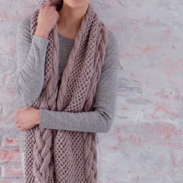 Crochet Scarf Pattern Cable Etsy