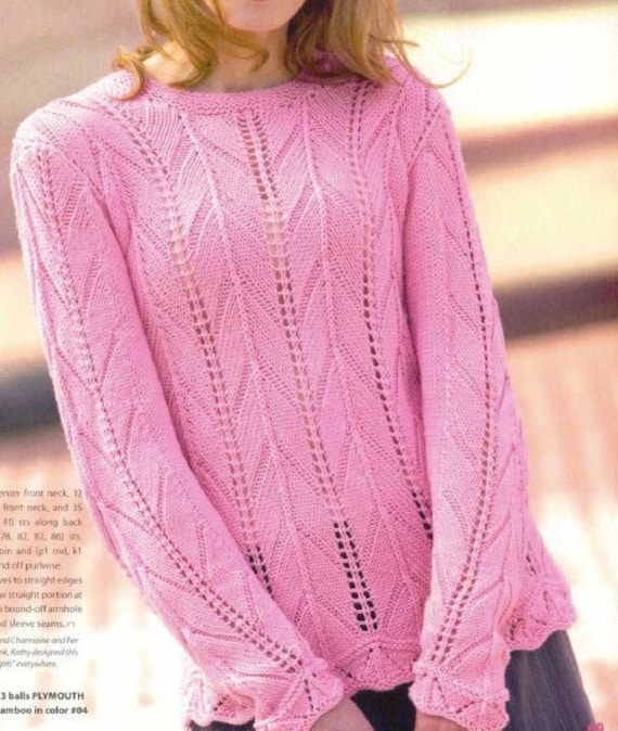 KNITTING PATTERN Sweater Top Women Vintage Knit Lace Top - Etsy