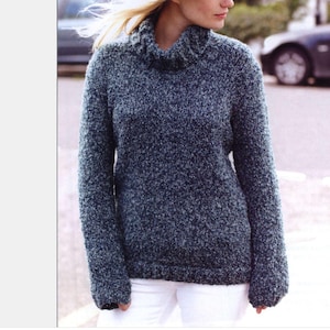 Easy Sweater KNITTING PATTERN 2 in 1 Chunky Yarn/Sweater + Short Sleeve Top Vintage Knitting Pattern ⨯ Easy Beginner Jumper Pullover How to