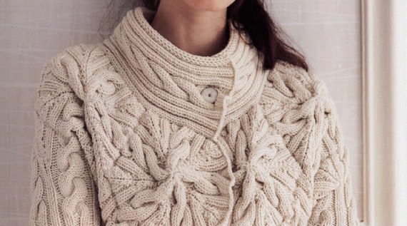 Cable Poncho KNITTING PATTERN Women/Vintage Knit Pattern/Instant PDF  Download/Womens Jacket Shrug Capelet Poncho