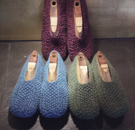 Two needle knitted best sale slippers